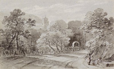 Droga wiejska, Hastings, ok.1803 (kreda) autorstwa Amelia Long
