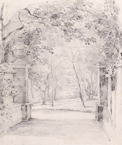 Widok od wejścia do Bromley, ok. 1810 (ołówek) autorstwa Amelia Long