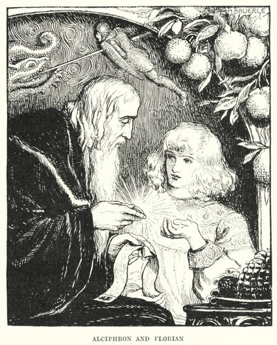 Alciphron i Florian (grafika) autorstwa Amelia M. (attr.to) Bowerley or Bauerle