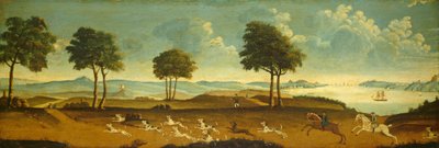 Scena polowania z portem autorstwa American 18th Century