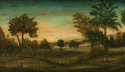 Krajobraz z budynkami autorstwa American 18th Century