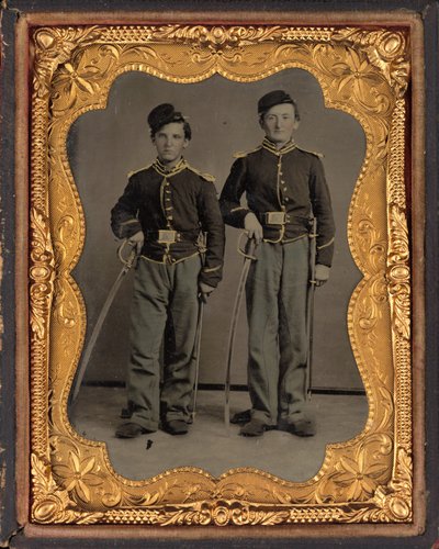 Portret dwóch kawalerzystów z Illinois autorstwa American 19th Century