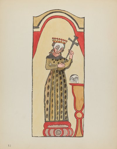 Tablica 12: Święta Rita: Z portfolio "Hiszpańskie wzory kolonialne Nowego Meksyku" autorstwa American 20th Century