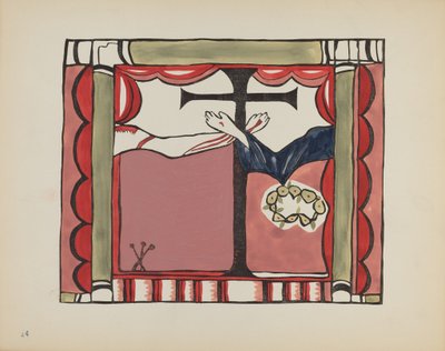Tablica 14: Ołtarz główny, Chimayo: Z portfolio "Hiszpańskie projekty kolonialne Nowego Meksyku" autorstwa American 20th Century