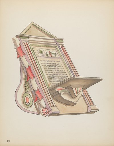 Płyta 19: Stojak do czytania, Chimayo: Z portfolio "Hiszpańskie projekty kolonialne Nowego Meksyku" autorstwa American 20th Century