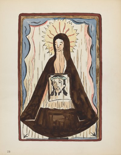 Tablica 20: Św. Weronika: Z portfolio "Hiszpańskie wzory kolonialne Nowego Meksyku" autorstwa American 20th Century