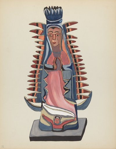 Tablica 31: Matka Boża z Guadalupe: Z portfolio "Hiszpańskie wzory kolonialne Nowego Meksyku" autorstwa American 20th Century