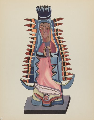 Tablica 31: Matka Boża z Guadalupe: Z Portfolio "Hiszpańskie Wzory Kolonialne Nowego Meksyku" autorstwa American 20th Century