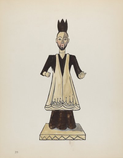 Tablica 39: Św. Jan Nepomuk: Z portfolio "Hiszpańskie wzory kolonialne Nowego Meksyku" autorstwa American 20th Century