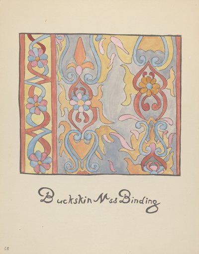 Tabliczka 48: Wzór z koźlej skóry: Z portfolio "Hiszpańskie wzory kolonialne Nowego Meksyku" autorstwa American 20th Century