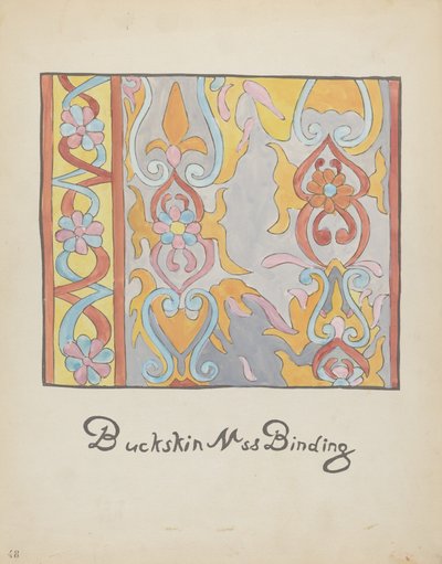 Tabliczka 48: Wzór z koźlej skóry: Z portfolio "Hiszpańskie wzory kolonialne Nowego Meksyku" autorstwa American 20th Century