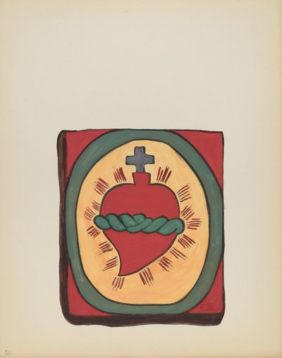 Tablica 50: Najświętsze Serce: Z Portfolio "Hiszpańskie Wzory Kolonialne Nowego Meksyku" autorstwa American 20th Century