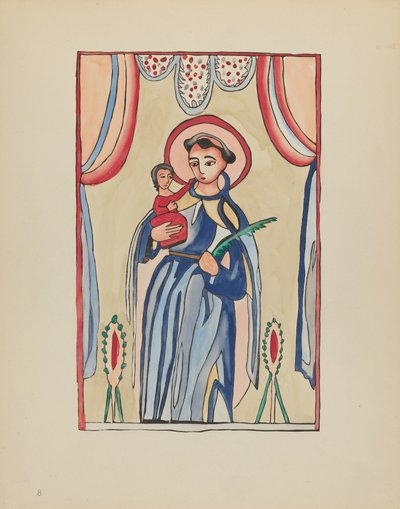 Tablica 8: Św. Antoni z Padwy: Z portfolio "Hiszpańskie projekty kolonialne Nowego Meksyku" autorstwa American 20th Century