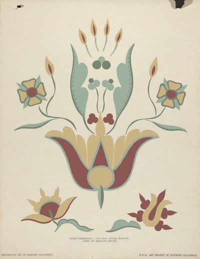 San Luis Obispo Misyjny Ołtarz Tabernakulum Z portfolio "Sztuka dekoracyjna hiszpańskiej Kalifornii" autorstwa American 20th Century