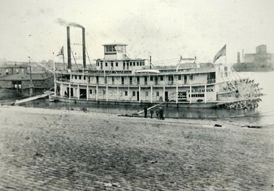Rufowiec „U.S. Oleander” w St. Louis, ok. 1880 (zdjęcie czarno-białe) autorstwa American American