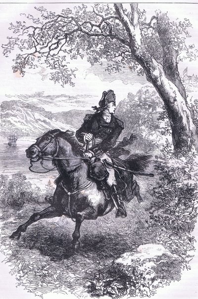 Escape of Benedict Arnold, ilustracja z Cassells History of the United States wydana przez Cassell, Petter & Galpin, ok. 1900 (litografia) autorstwa American English school