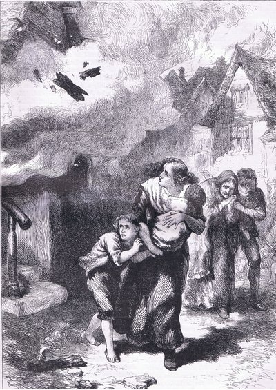 Incydent w spaleniu Norfolk, ilustracja z Cassells History of the United States wydana przez Cassell, Petter & Galpin, c.1900 (lito) autorstwa American English school