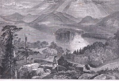 Long Island, Lake George, ilustracja z Cassells History of the United States wydana przez Cassell, Petter & Galpin, c.1900 (litografia) autorstwa American English school