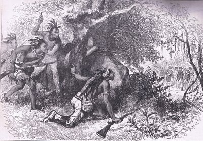Treachery of the Cherokees 1760, ilustracja z Cassells History of the United States wydana przez Cassell, Petter & Galpin, c.1900 (litografia) autorstwa American English school