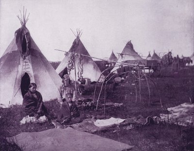 Obozowisko Indian Siuksów, Dakota (zdjęcie czarno-białe) autorstwa American Photographer (after)