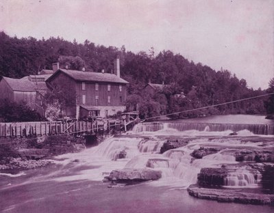 Rzeka Ausable, w pobliżu szczytu przepaści (zdjęcie czarno-białe) autorstwa American Photographer (after)