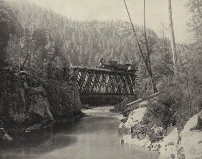 Most w Animas Canyon, Kolorado (zdjęcie czarno-białe) autorstwa American Photographer (after)