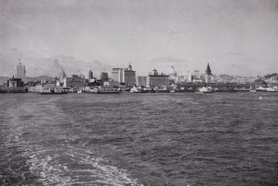 Kalifornia: panorama San Francisco z promu Southern Pacific (zdjęcie czarno-białe) autorstwa American Photographer (after)