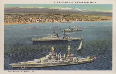 Kalifornia: amerykańskie pancerniki na kotwicy, Long Beach (zdjęcie) autorstwa American Photographer (after)