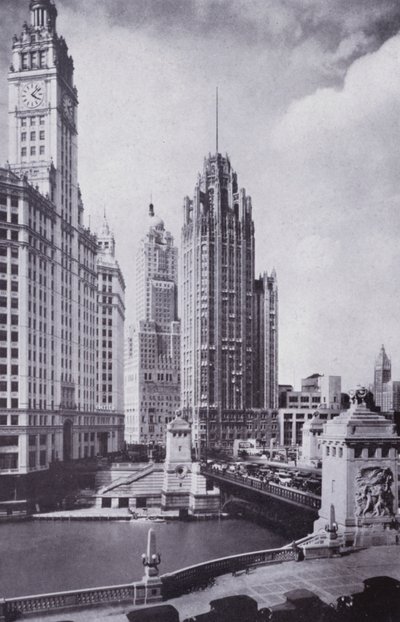 Chicago: Boulevard Link Bridge, patrząc na północ (zdjęcie czarno-białe) autorstwa American Photographer (after)