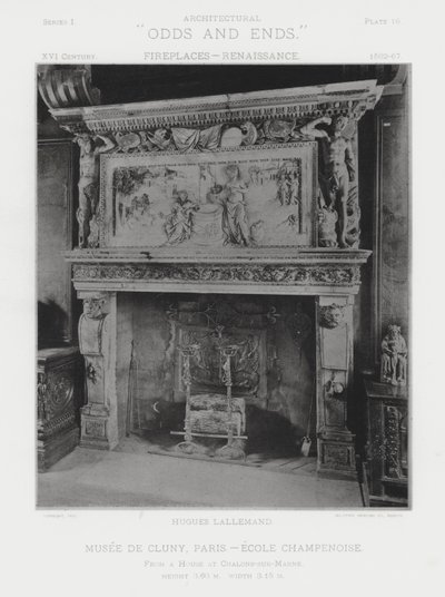 Kominek: Musee De Cluny, Paryż, Ecole Champenoise (zdjęcie czarno-białe) autorstwa American Photographer (after)