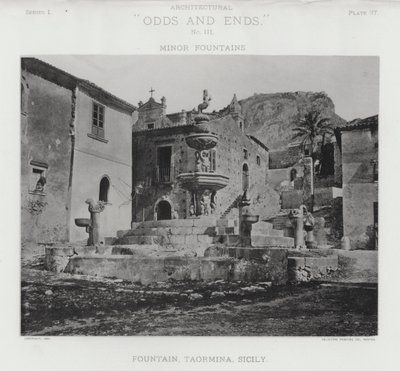 Fontanna, Taormina, Sycylia (zdjęcie czarno-białe) autorstwa American Photographer (after)