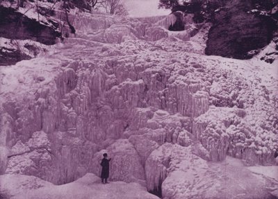 Hector Falls, Watkins Glen, zimą (zdjęcie czarno-białe) autorstwa American Photographer (after)