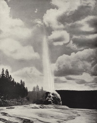 Lone Star Geyser, Yellowstone, Wyoming (zdjęcie czarno-białe) autorstwa American Photographer (after)