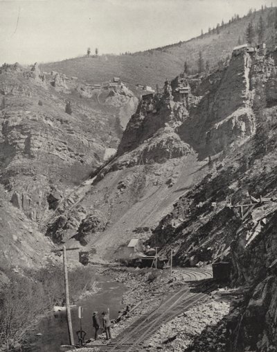 Kopalnie w kanionie rzeki Eagle, Kolorado (zdjęcie czarno-białe) autorstwa American Photographer (after)
