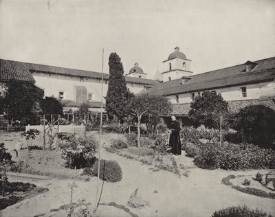 Misja Santa Barbara, Kalifornia (zdjęcie czarno-białe) autorstwa American Photographer (after)