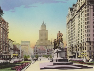 Nowy Jork: Piąta Aleja i Plaza; Heckscher Bldg; Posąg generała Shermana; Hotel Plaza (zdjęcie) autorstwa American Photographer (after)