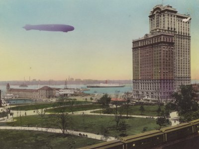 Nowy Jork: molo nr 1, North River; Battery Park i Whitehall Building (zdjęcie) autorstwa American Photographer (after)