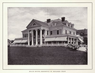 Newport, Rhode Island: Kopiec na plaży, rezydencja Benjamina Thawa (zdjęcie czarno-białe) autorstwa American Photographer (after)