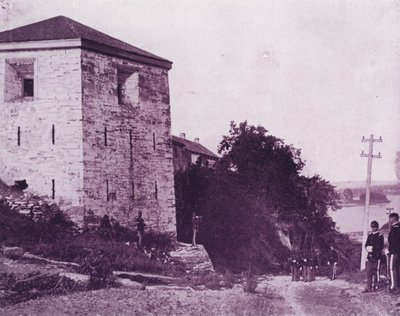 Stary Fort Snelling, nad rzeką Missisipi (zdjęcie czarno-białe) autorstwa American Photographer (after)