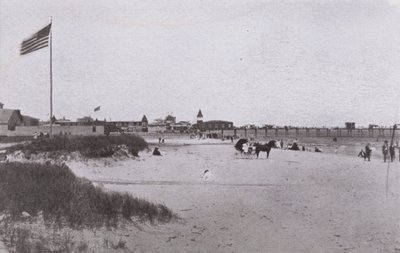 Old Orchard Beach, Maine: Scena na plaży (zdjęcie czarno-białe) autorstwa American Photographer (after)