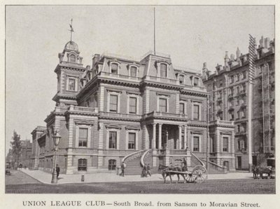 Filadelfia: Union League Club, South Broad, od Sansom do Moravian Street (zdjęcie czarno-białe) autorstwa American Photographer (after)