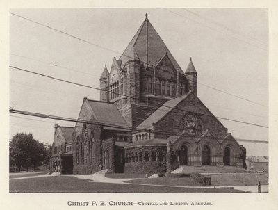 Pittsburgh: Kościół Chrystusa PE, aleje Central i Wolności (zdjęcie czarno-białe) autorstwa American Photographer (after)