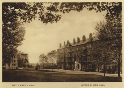 Uniwersytet Princeton: David Brown Hall; Alfred B Dod Hall (czarno-białe zdjęcie) autorstwa American Photographer (after)