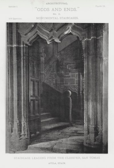 Schody prowadzące z klasztoru, San Tomas, Avila, Hiszpania (zdjęcie czarno-białe) autorstwa American Photographer (after)
