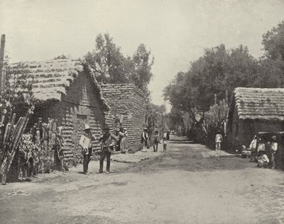 Scena uliczna w Santa Anita, Meksyk (zdjęcie czarno-białe) autorstwa American Photographer (after)