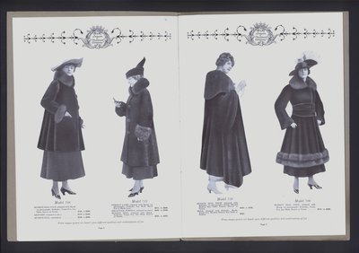Dwustronicowa rozkładówka z Teatru Mody Futrzanej (zdjęcie czarno-białe) autorstwa American Photographer (after)