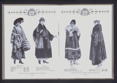 Dwustronicowa rozkładówka z Teatru Mody Futrzanej (zdjęcie czarno-białe) autorstwa American Photographer (after)