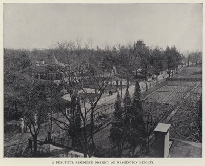 Piękna dzielnica mieszkaniowa na Washington Heights (zdjęcie czarno-białe) autorstwa American Photographer