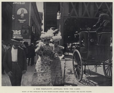 Dier zakłopotanie, rozliczanie się z taksówkarzem (zdjęcie czarno-białe) autorstwa American Photographer