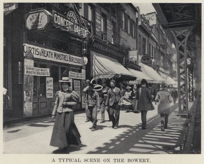 Typowa scena na Bowery (zdjęcie czarno-białe) autorstwa American Photographer